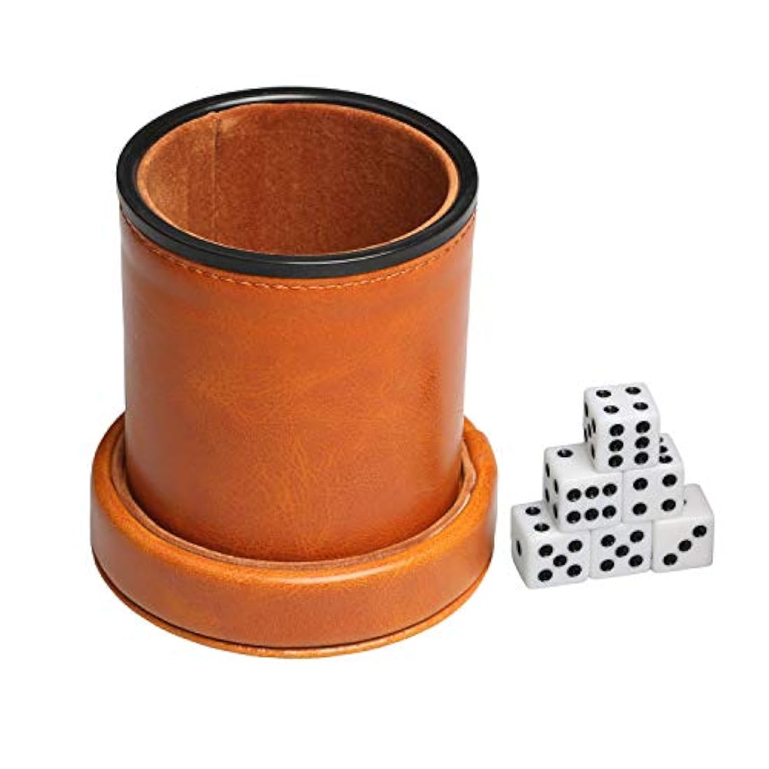 RERIVER ,Dados de piel sintética con tapa,incluye 6 dados