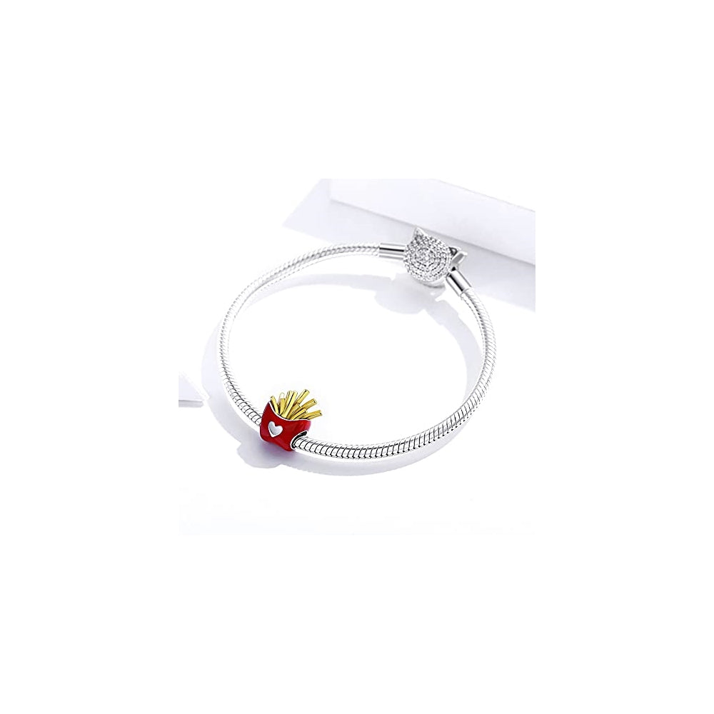 Dijes y Medallas de plata de ley con diseño de papas fritas