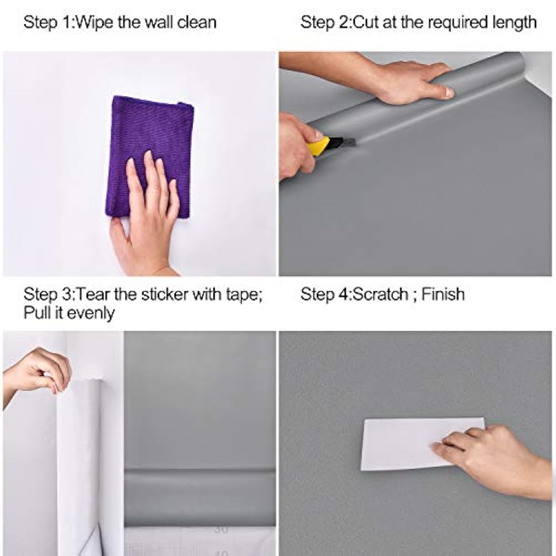 Papel vinilo autoadhesivo pintado gris (15.7 x 32.8 pies)