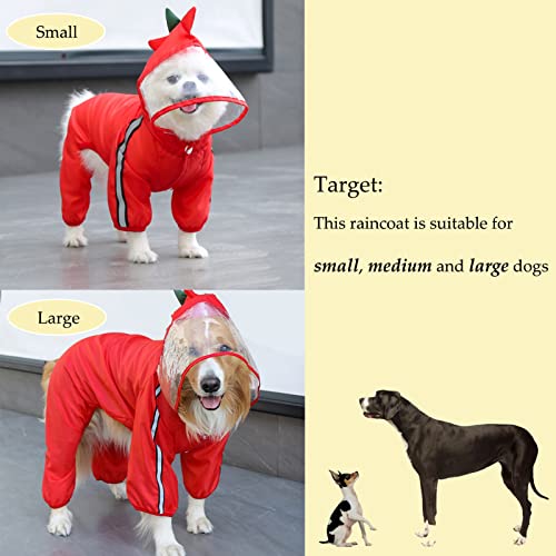 Impermeable con capucha para perro dinosaurio y lluvia