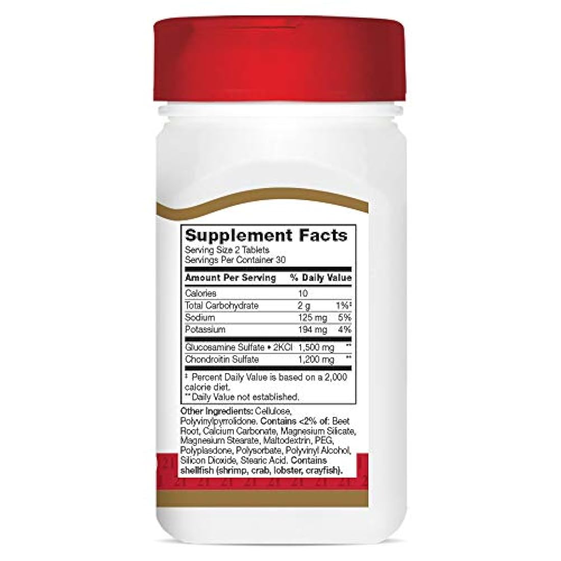 Siglo XXI Glucosamina 750 mg y Chondroitin 600 mg tabletas de triple Fuerza, 300 Count, 22476, Pastillas, 1, 1