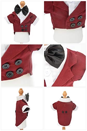 Lovelonglong Disfraz de mascota para perro, esmoquin formal con pajarita negra para perros grandes, medianos y pequeños, ropa de gato