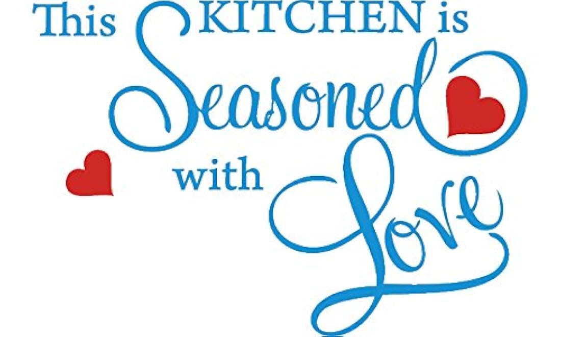 Calcomanía de pared con la cita This Kitchen is SEASONED WITH LOVE