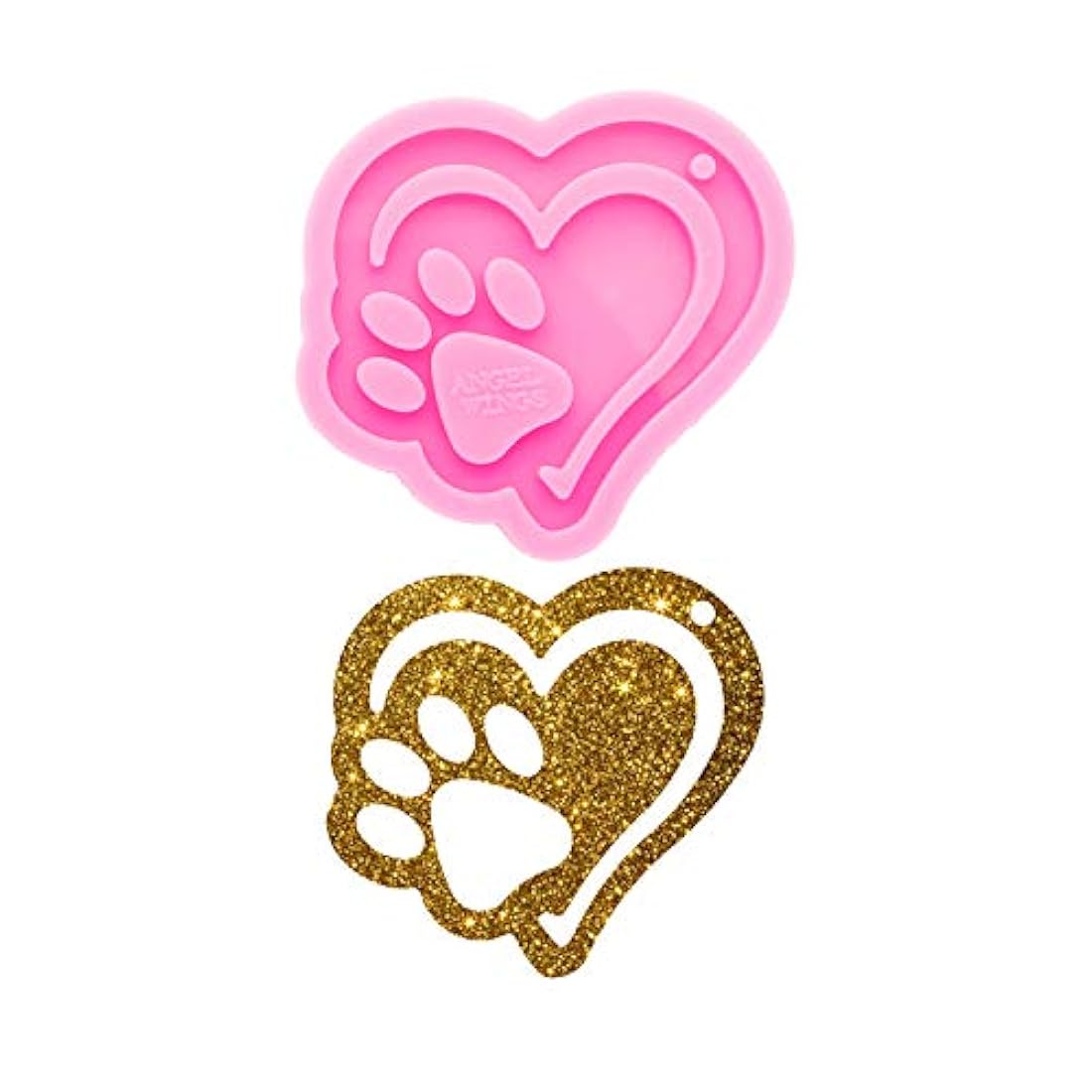 Molde de silicona brillante brillante con forma de corazón