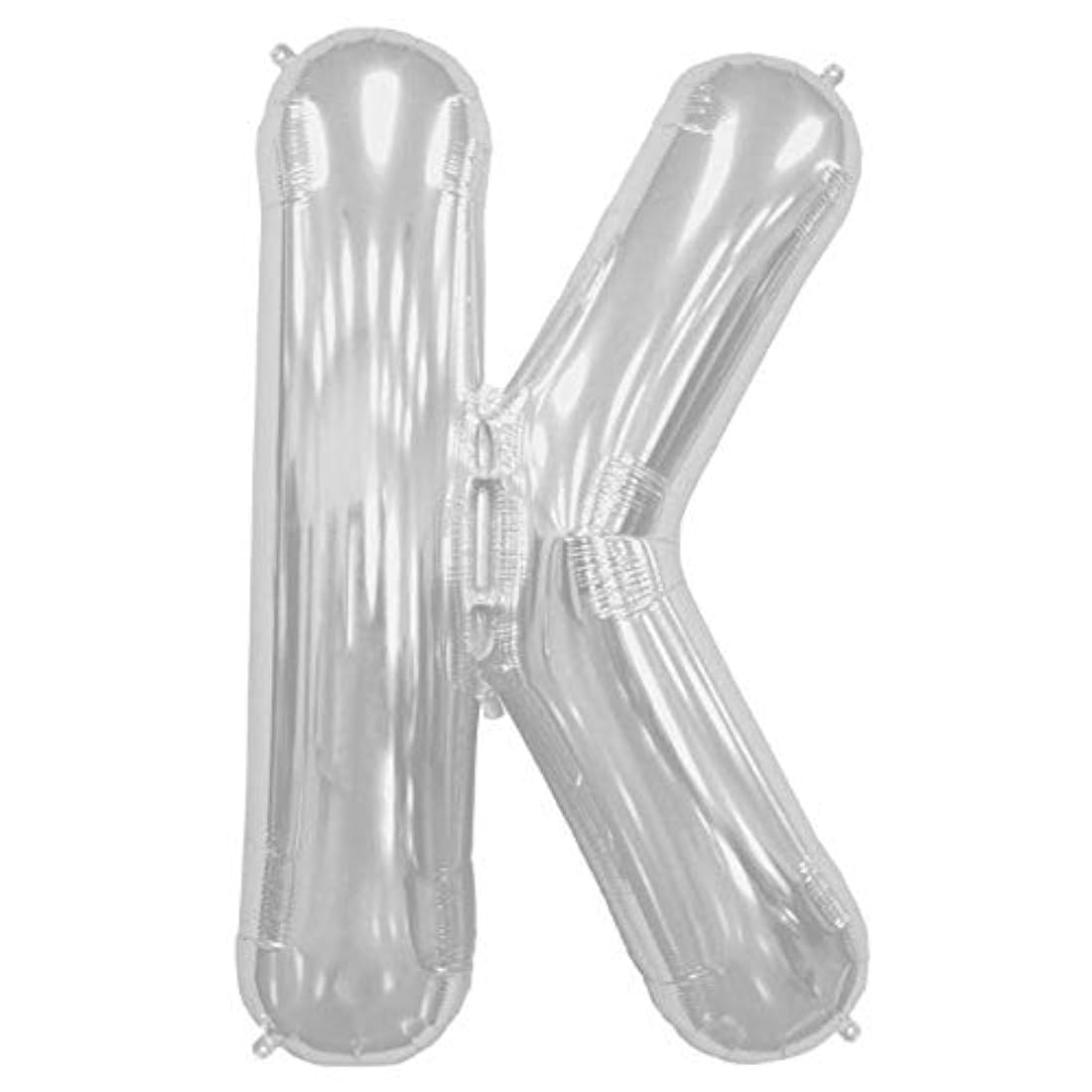 Letra K Foil Globo de plástico, 34, Plata