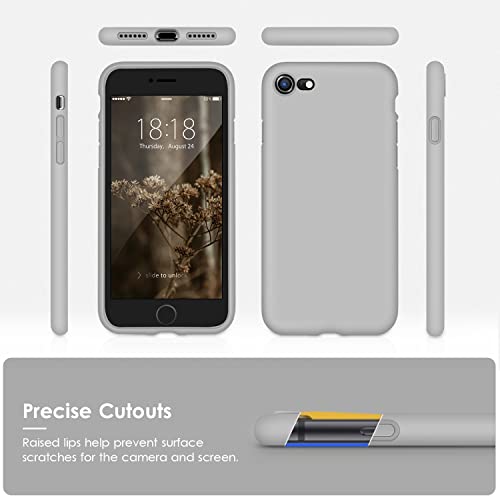 DTTOCASE - Funda para iPhone SE 2022/2020, iPhone 8, iPhone 7, funda de silicona líquida para iPhone SE 8 7 de 4.7 pulgadas, funda protectora colorida suave y sedosa para niñas y mujeres, color gris marino