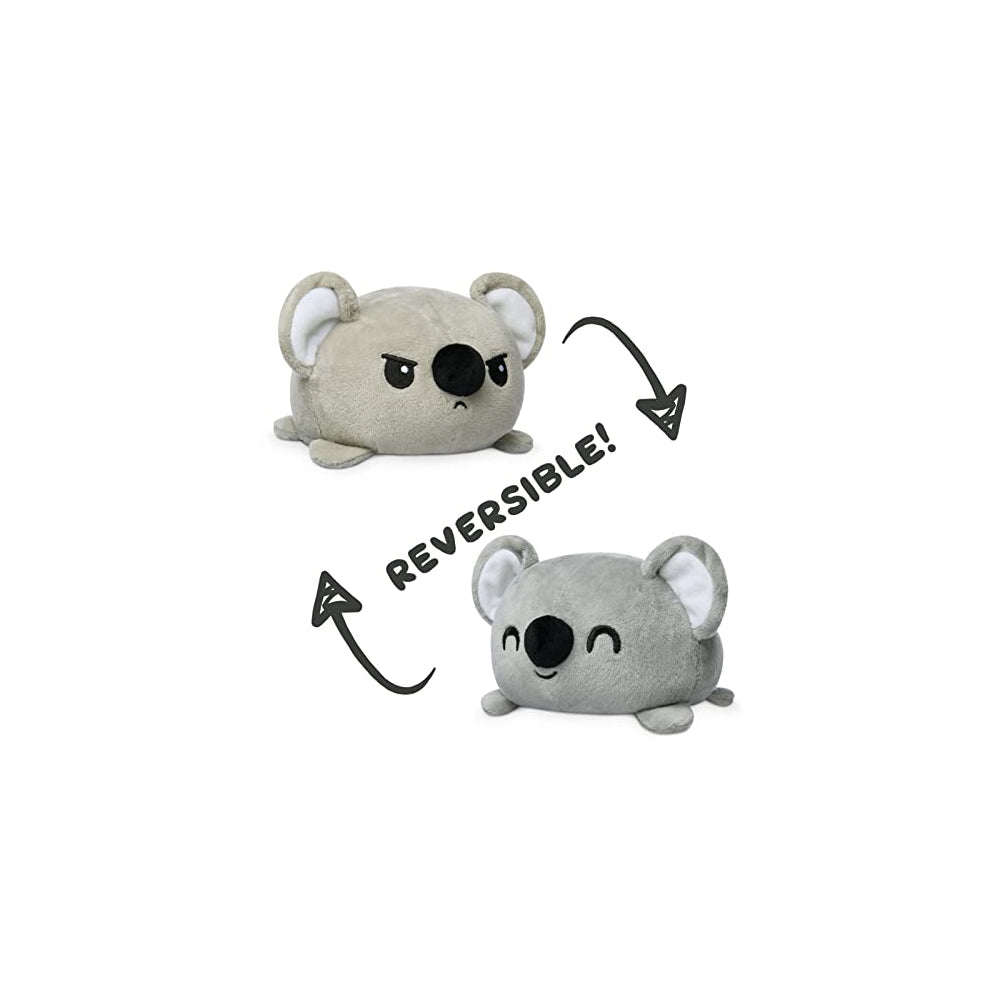 Peluche reversible original de Koala gris feliz y enojado