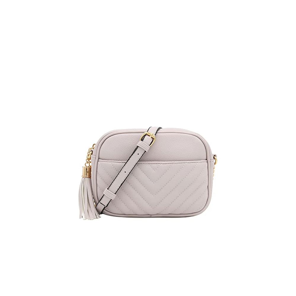 Bolsas acolchada para cámara cruzada con motivos y borla