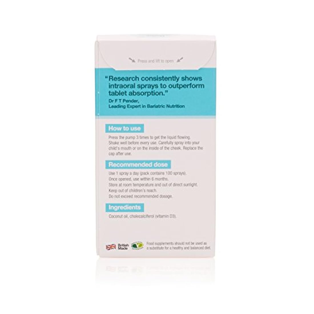 betteryou dluxinfant vitamina D3 spray oral 0.5 fl oz