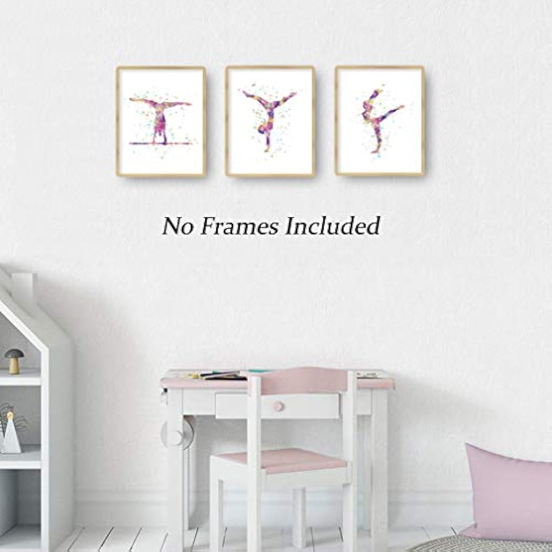 Póster abstracto de gimnasia para pared, diseño de silueta