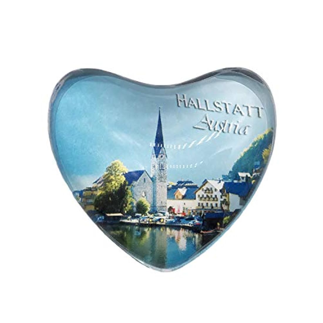Imán de cristal para nevera en 3D, Hallstatt Austria