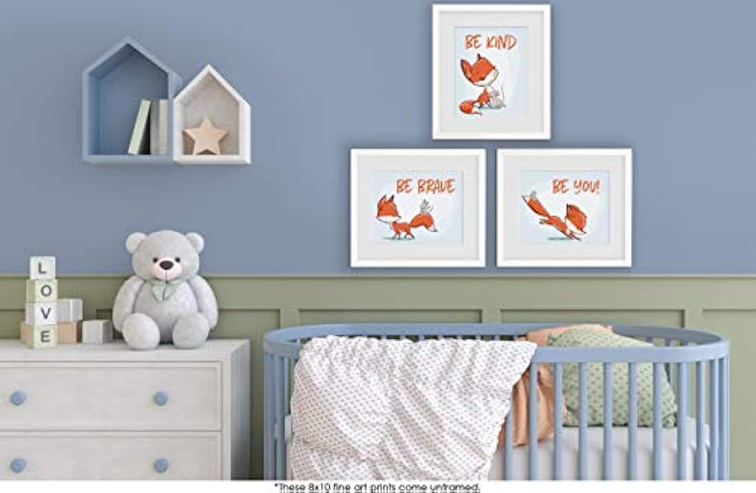 Impresiones de arte de pared de zorro (juego de 3) Sin marco