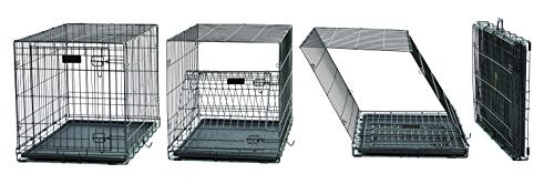 Caja de metal plegable para perros con panel divisor 30
