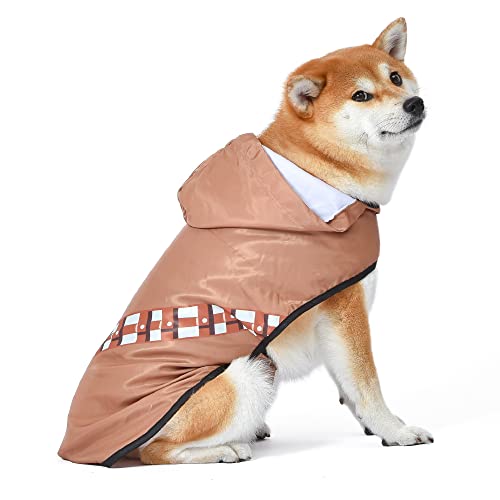 Star Wars Para mascotas: Chubasquero Chewbacca - XS | Chubasquero Chewbacca para perros Star Wars para mascotas | Impermeable para perros con ranura para correa en diseño Chewbacca tamaño extra pequeño