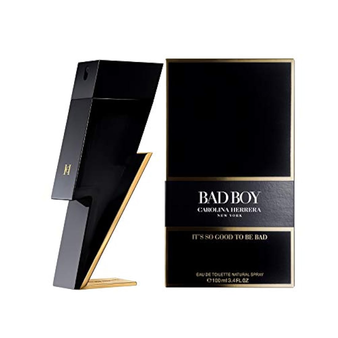 Carolina Herrera Bad Boy EDT Eau de Toilette 3.4 fl oz para hombres, negro