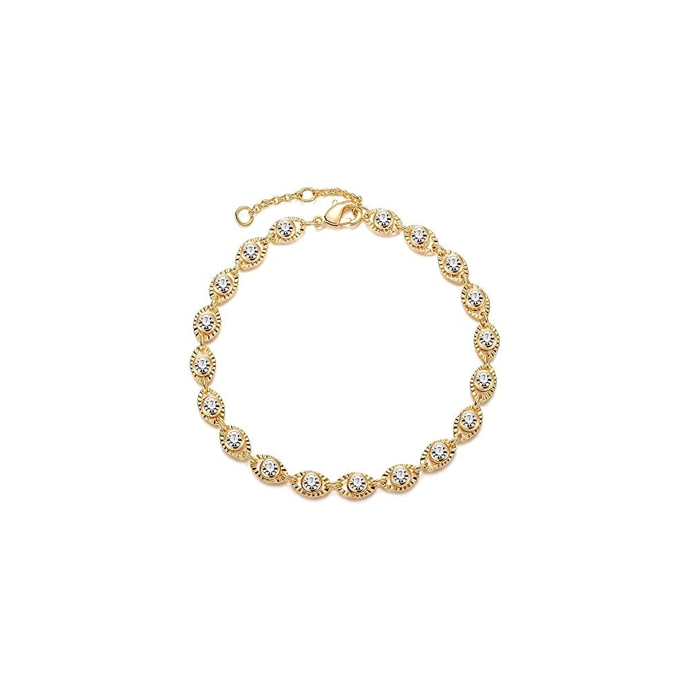 Pulseras de perlas pequeñas dorada chapada en oro para mujer