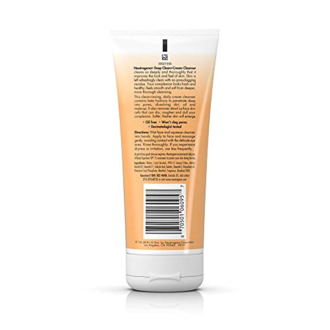 Neutrogena Limpiador de crema facial de limpieza profunda, 7 onzas