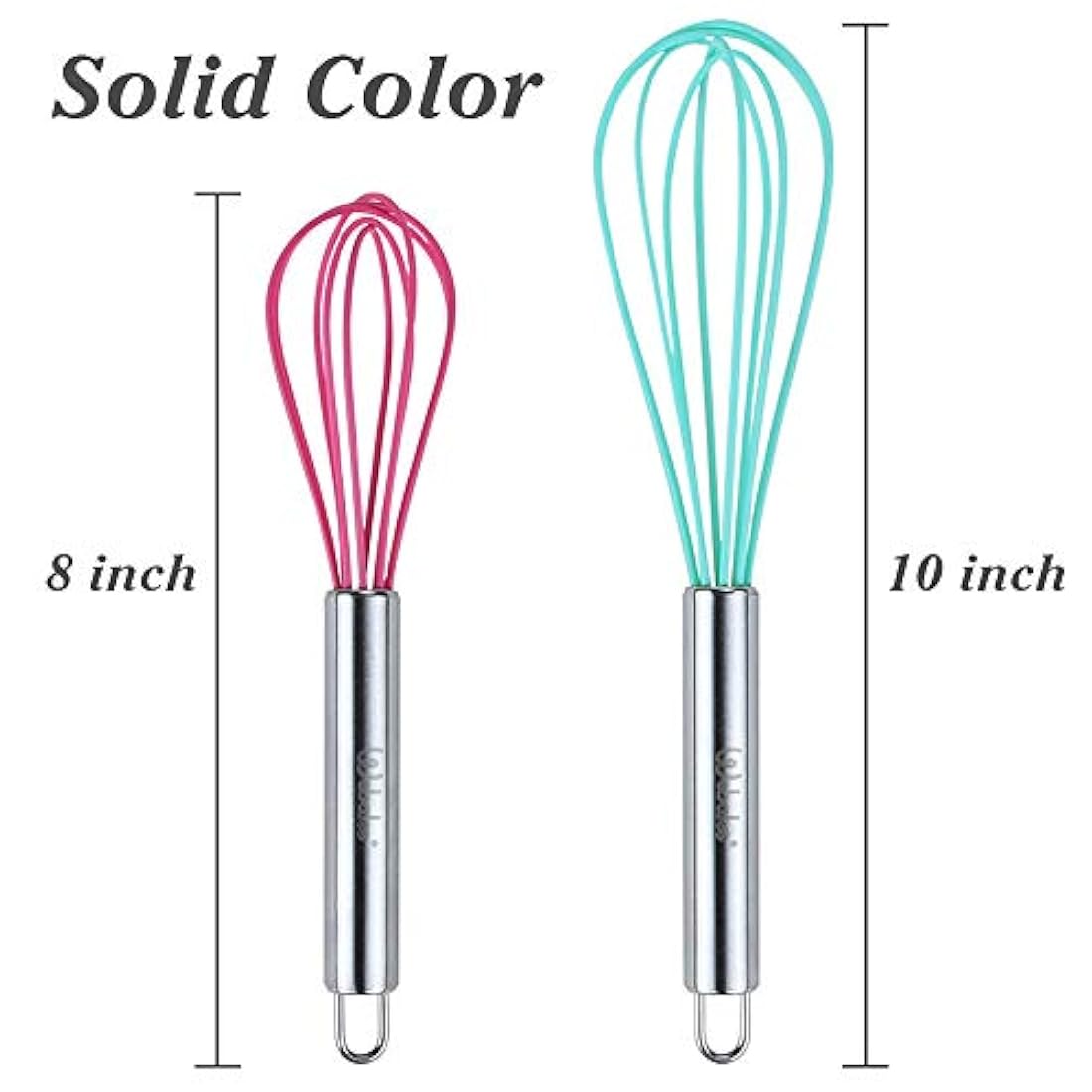 Batidor de silicona de 8 y 10 pulgadas, paquete de 4