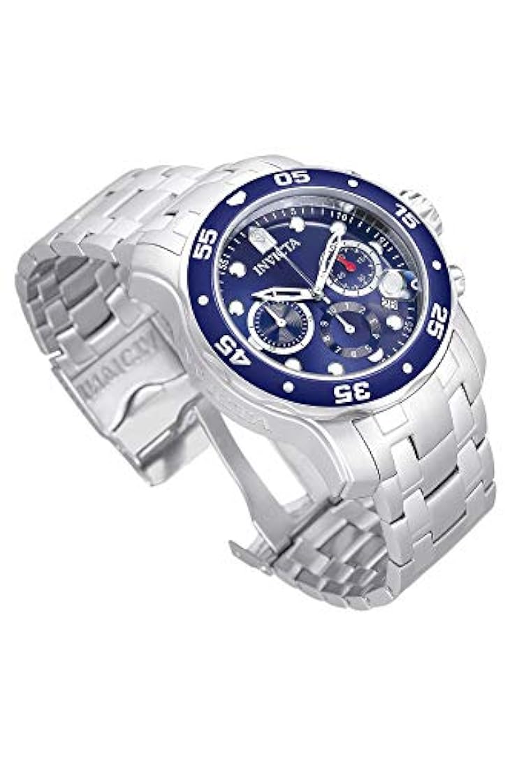 Reloj plateado acero inoxidable con cronógrafo para hombre