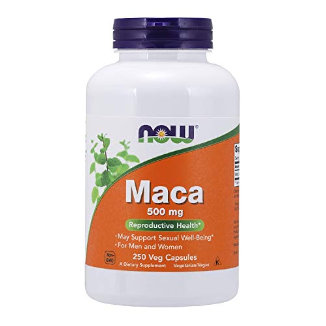 Maca 500 mg, para hombres y mujeres 250 cápsulas vegetales