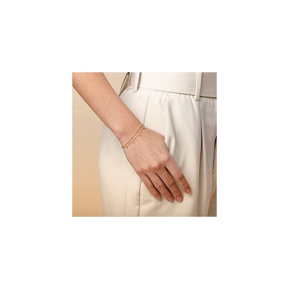 Pulseras y tobilleras ajustable chapada en oro de 14quilate