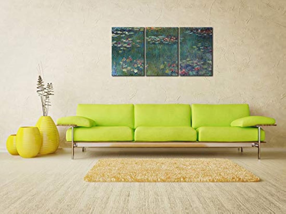 Wieco Art - Lienzo con diseño de lirios de agua, al óleo