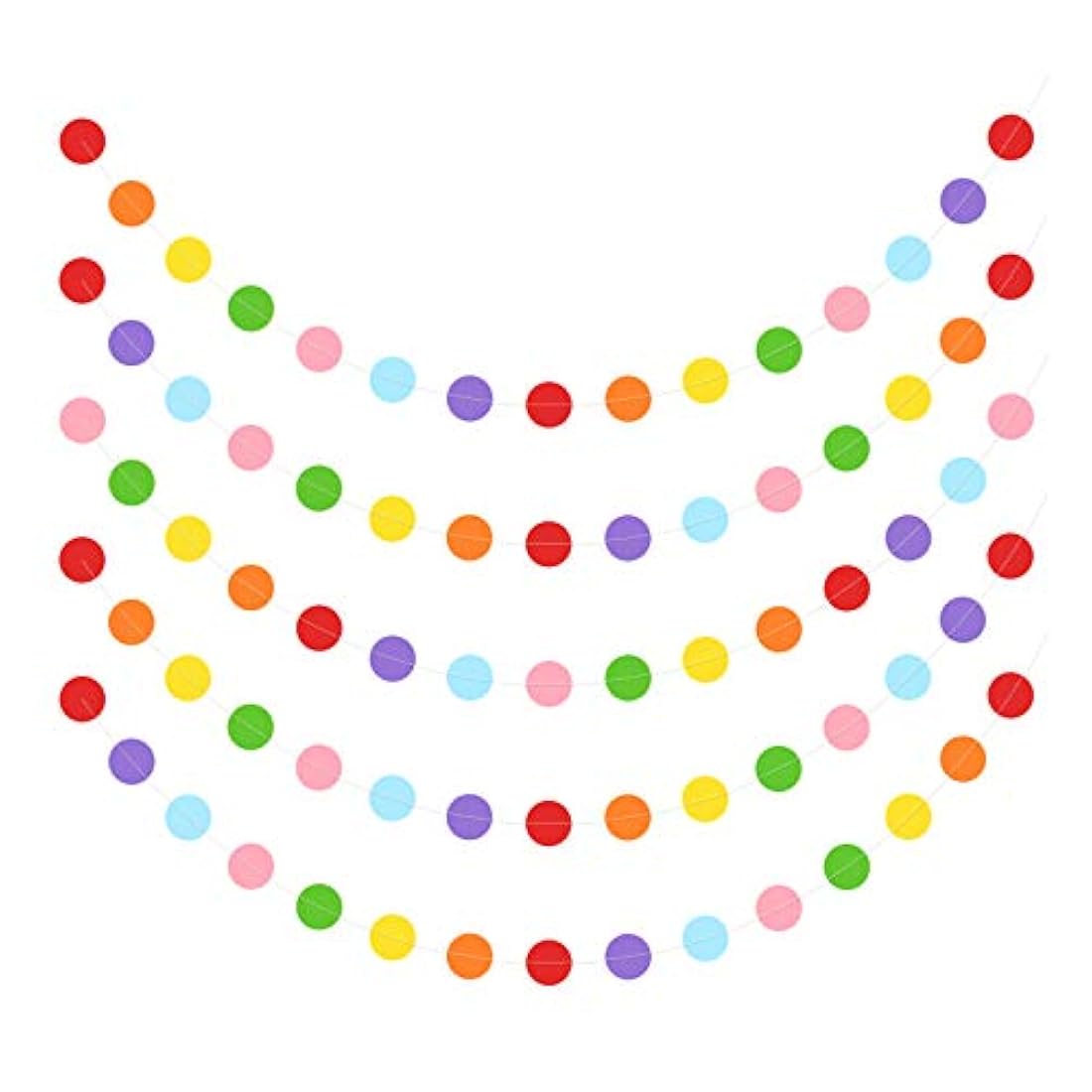 Guirnalda de papel con diseño de círculo, diseño de lunares