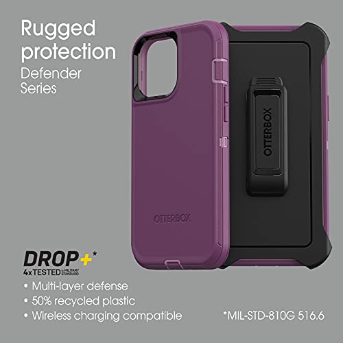 OTTERBOX serie Defender - Carcasa para iPhone 13 Pro Max y iPhone 12 Pro Max (edición sin pantalla) - color púrpura vívido