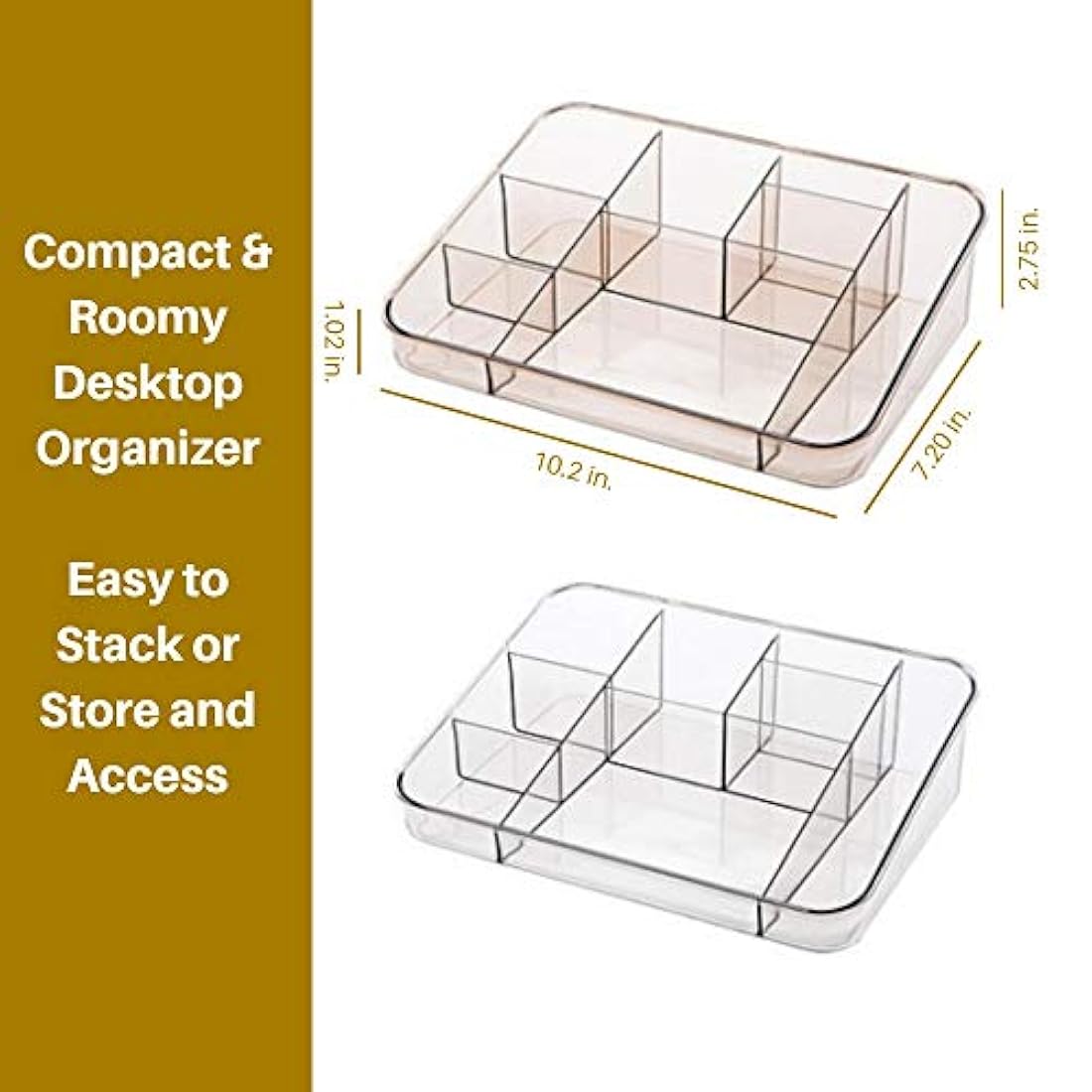 Bandeja organizadora de maquillaje, Crystal Clear