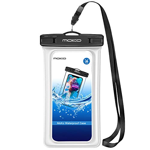 MoKo Funda flotante impermeable para teléfono, funda flotante para teléfono, bolsa seca con cordón compatible con iPhone 13/13 Pro Max/iPhone 12/12 Pro Max/11 Pro, Xr/Xs Max, 8/7/SE 3, Samsung S21/S10/S9/S8