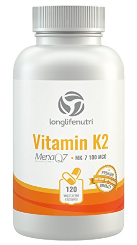 Vitamina K2 MK7 100 Mcg con MenaQ7 120 cápsulas vegetarianas
