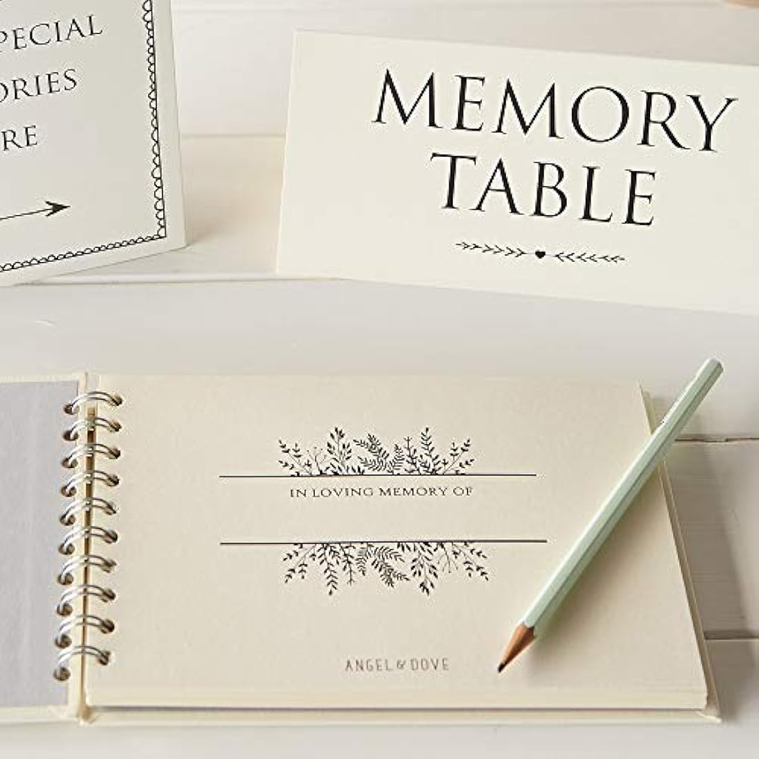 Juego de 2 carteles de recuerdo y libro de recuerdos de lujo