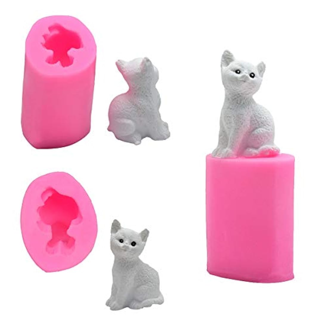 2 moldes de silicona para velas de gatito
