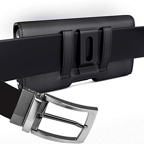 Bomea Funda para iPhone 8 Case, iPhone 6 6S iPhone 7 Hecha de cuero sintético de alta calidad. Con soporte para cinturón. Delgada y rígida. Con ranura para tarjetas o DNI. Color negro