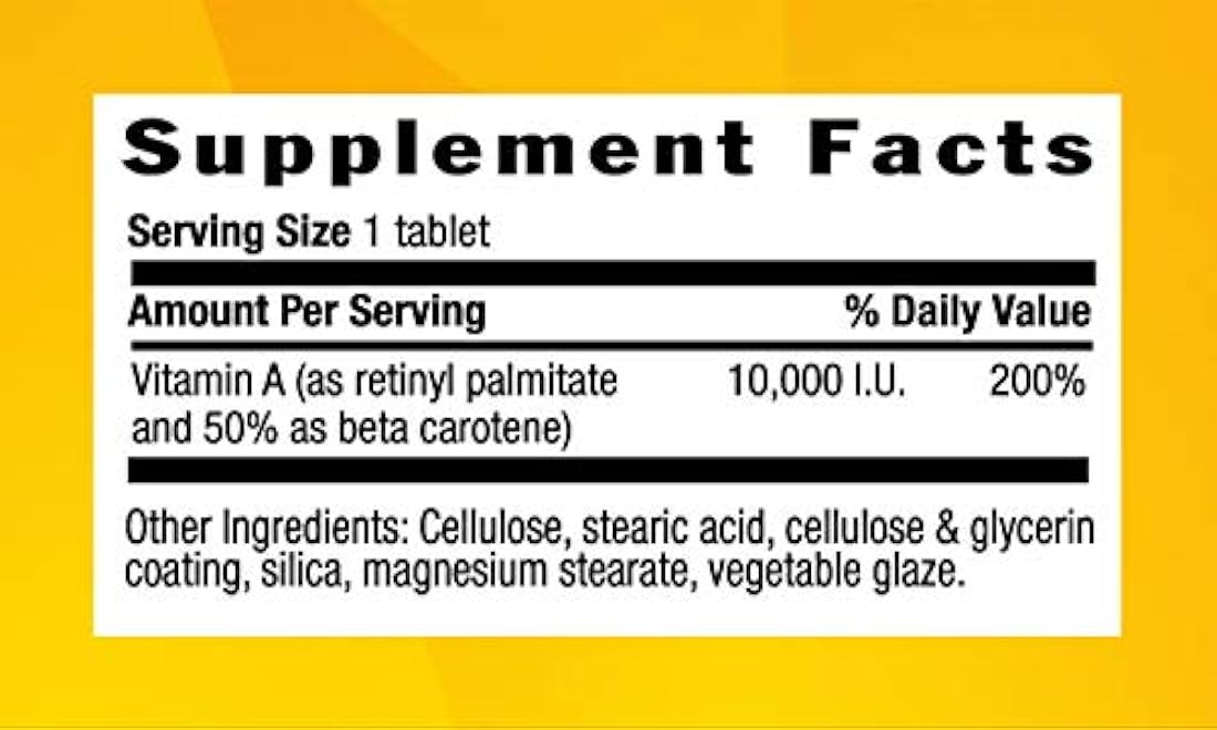 Country Life Dry Vitamina A, 10000 UI 100 Tabletas