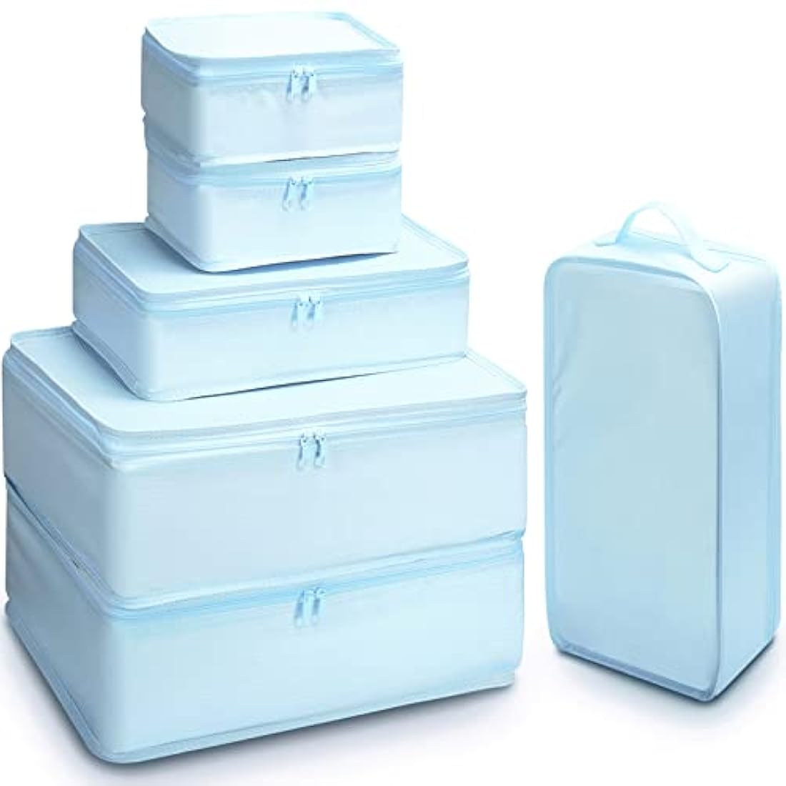 Organizadores de 6 cubos de embalaje de viaje con bolsa