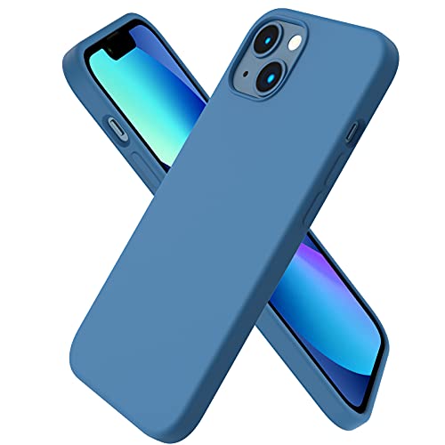 ORNARTO - Funda compatible con iPhone 3 y iPhone 13 Pro, goma de gel suave de 3 capas de silicona líquida delgada, 15,5 cm, azul