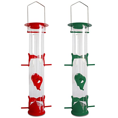 Comedero para pájaros, colgantes de tubo de 6 puertos
