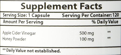 Best Naturals cápsulas de 500 mg Vinagre de sidra de manzana