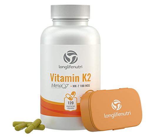 Vitamina K2 MK7 100 Mcg con MenaQ7 120 cápsulas vegetarianas