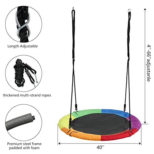 Columpios de árbol para niños al aire libre (arcoíris)