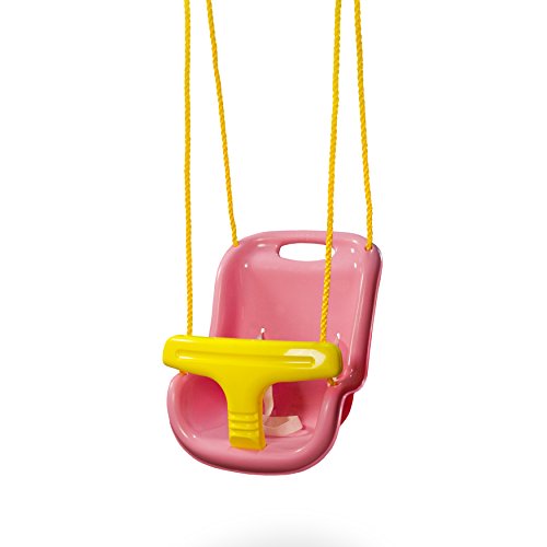 Swing-N-Slide WS 4001-PK - Columpio infantil de plástico con cuerda de nailon, color rosa con amarillo