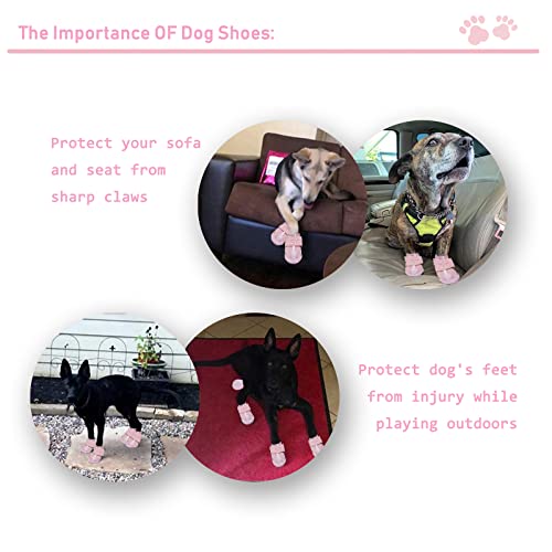 XSY&G - Botas para perro, zapatos impermeables para perros, botines con suela resistente reflectante antideslizante para perro, zapatos para perros de tamaño mediano, 4 piezas