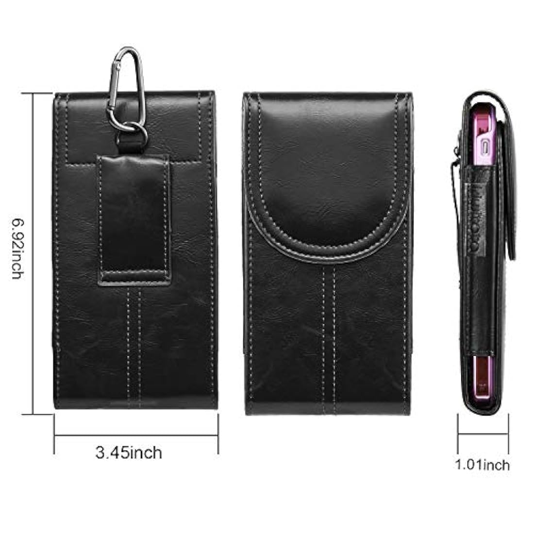 Funda para cinturón para iPhone 8 Plus 11 Pro Max, Negro