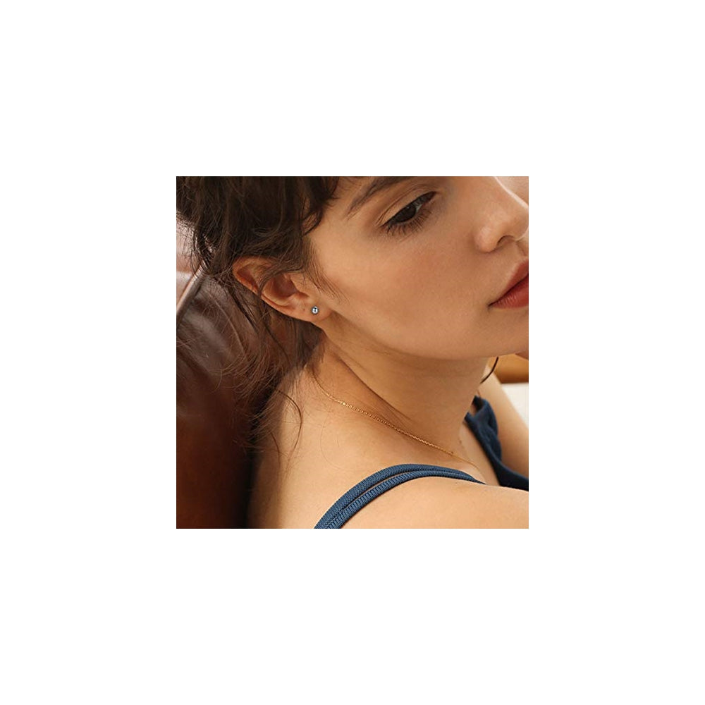 Aretes de bola de titanio hipoalergénicos para mujeres