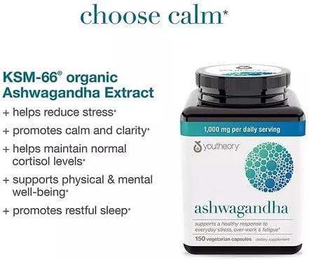 Suplementos de Ashwagandha KSM-66 Orgánico 150 Cápsulas 1000mg