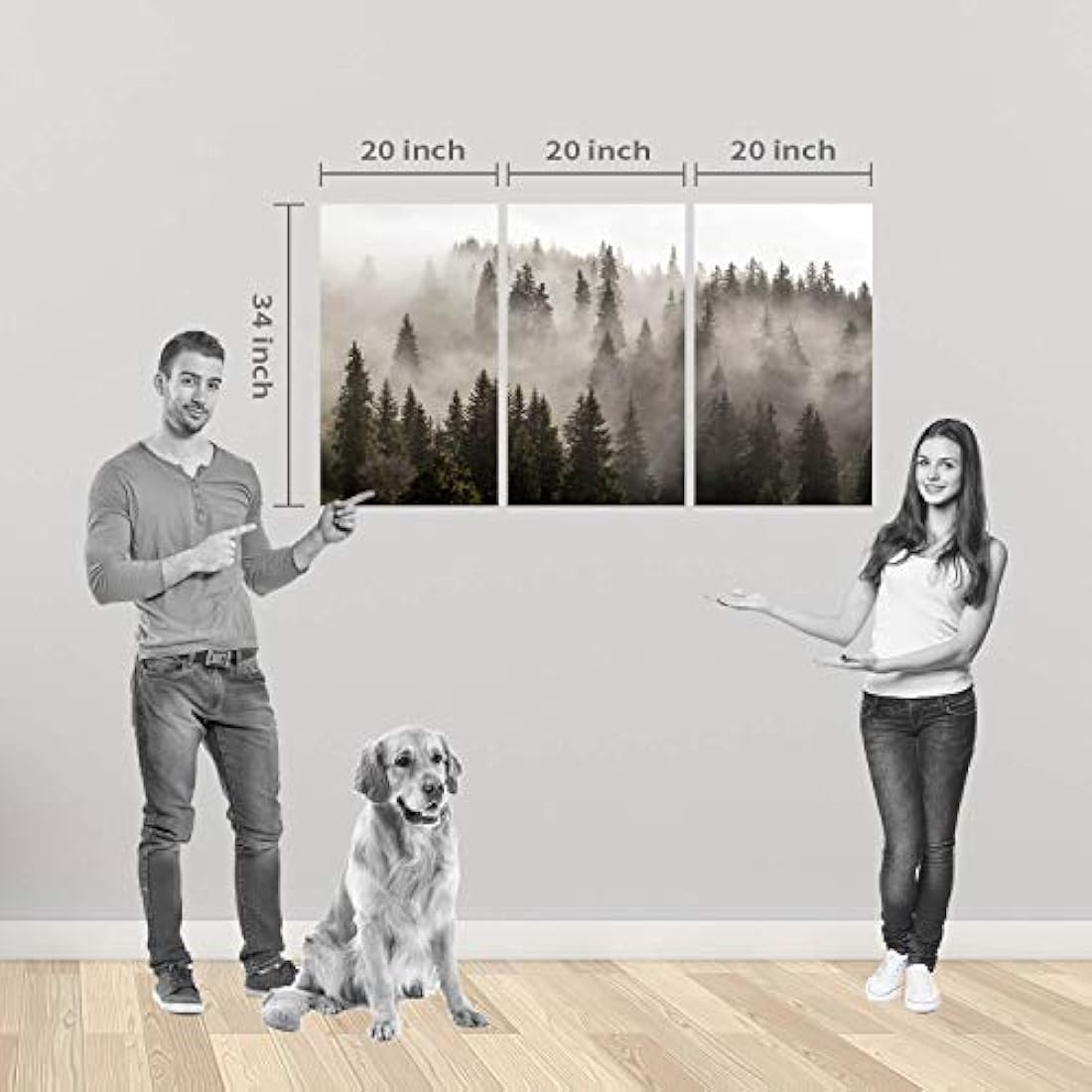 Lienzo decorativo para pared, diseño de bosque