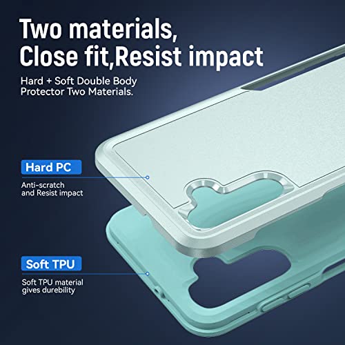 Warsia Funda compatible con Galaxy A13 5G, funda para Samsung Galaxy A13 5G con protector de pantalla, resistente, resistente a prueba de golpes, funda protectora para Samsung Galaxy A13 5G, Aqua