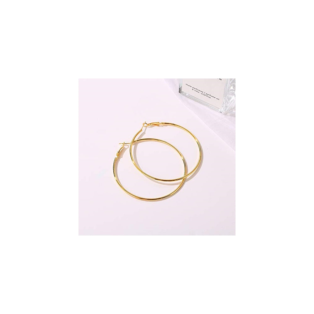 Aretes de aro grandes de acero inoxidable para mujeres