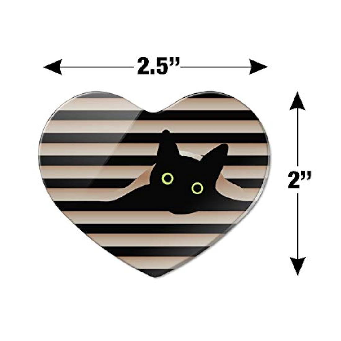 Imán de nevera Gato negro en ventana corazón acrílico